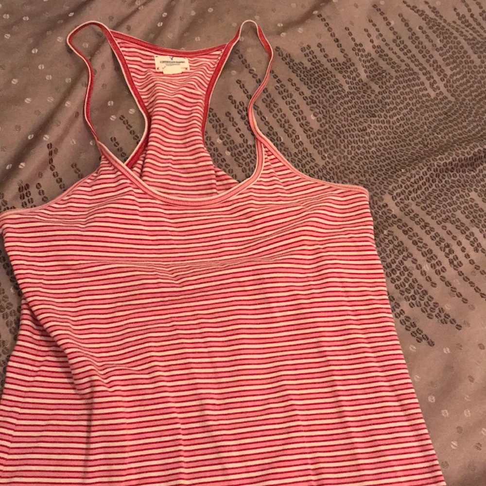 Pink red & white tank